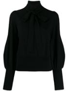 Zimmermann Tie-neck Kniited Top - Black