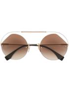 Fendi Eyewear Round Frame Sunglasses - Gold