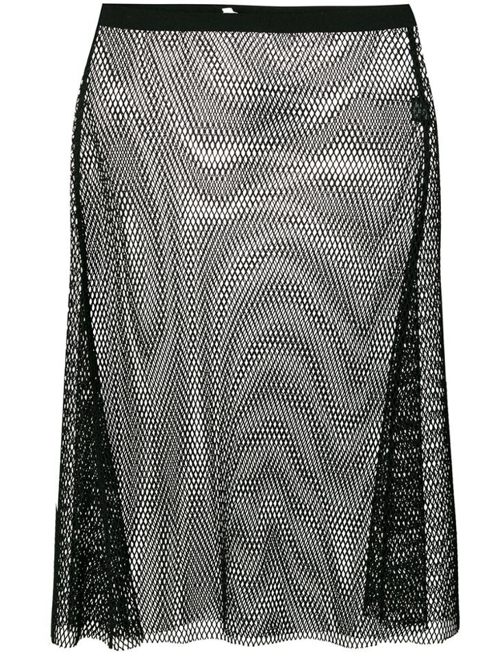 Helmut Lang Mesh Overlay Skirt - Black