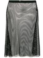 Helmut Lang Mesh Overlay Skirt - Black