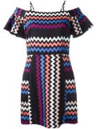 Msgm Zig Zag Print Dress, Women's, Size: 38, Viscose/cotton/polyester