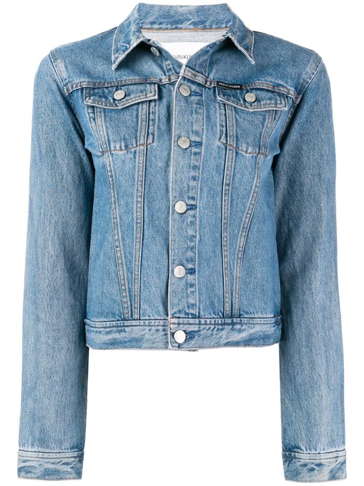 Calvin Klein Jeans Logo Denim Trucker Jacket - Blue