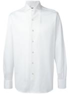 Canali Plain Shirt, Men's, Size: Xl, White, Cotton