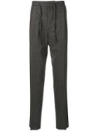 Lardini Drawstring Waist Straight Leg Trousers - Grey
