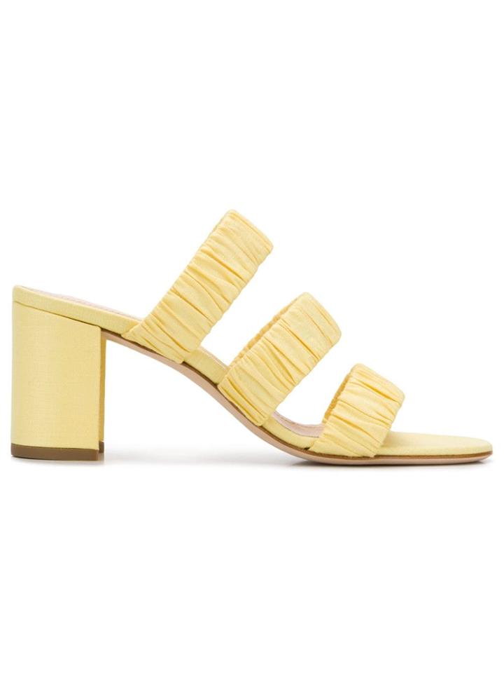 Chloe Gosselin Delphinium Ruched Mules - Yellow