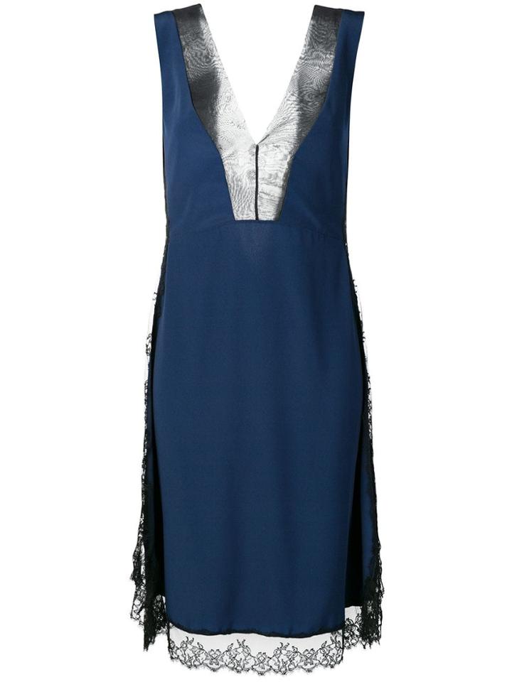 Neil Barrett Lace-trimmed Dress - Blue