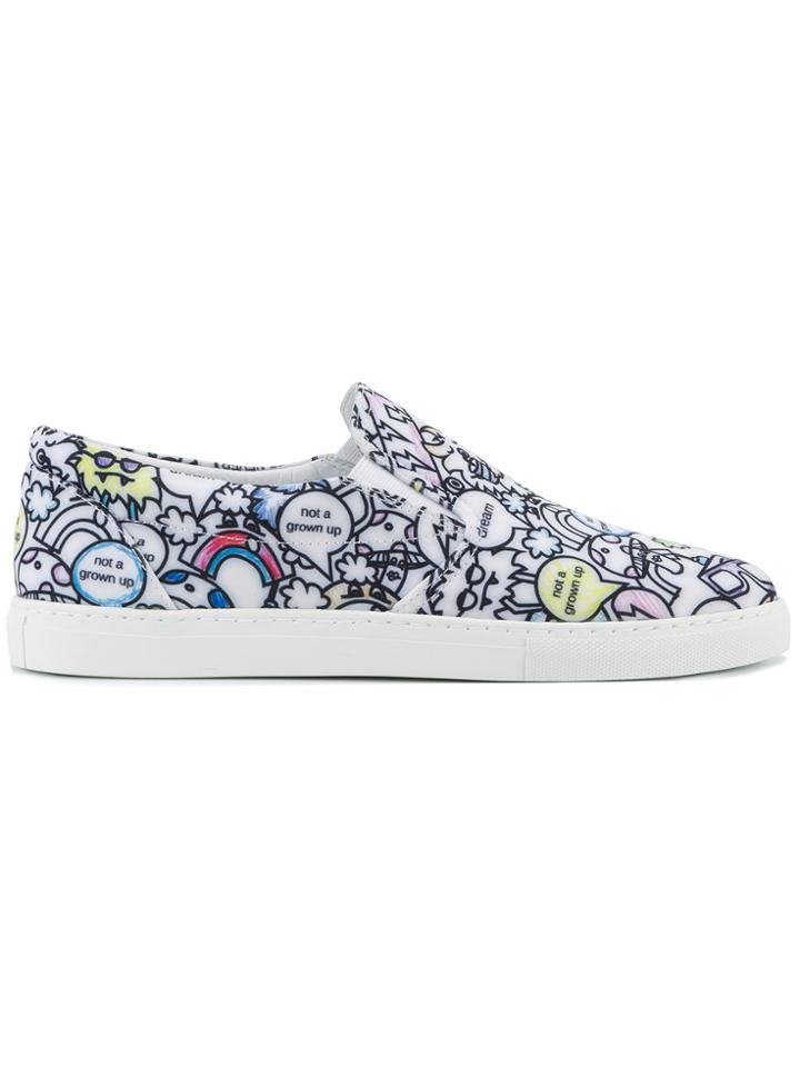 Mira Mikati Monster Print Slip-on Sneakers - Multicolour