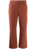 Theory Cropped Straight-leg Trousers - Brown