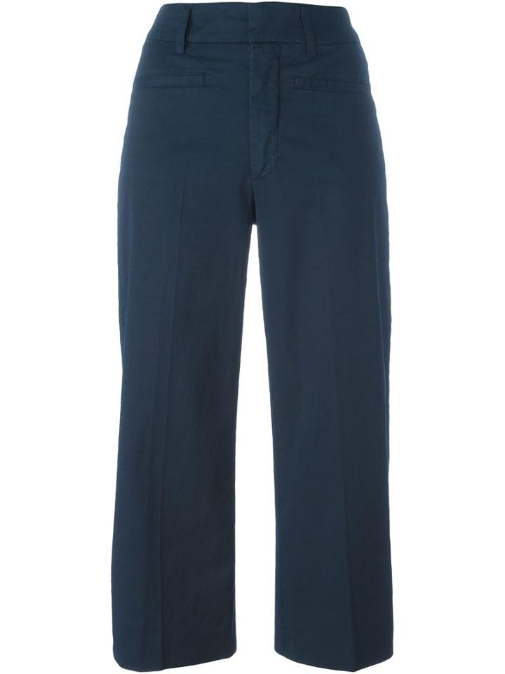 Dondup Cropped Trousers, Women's, Size: 40, Blue, Cotton/spandex/elastane