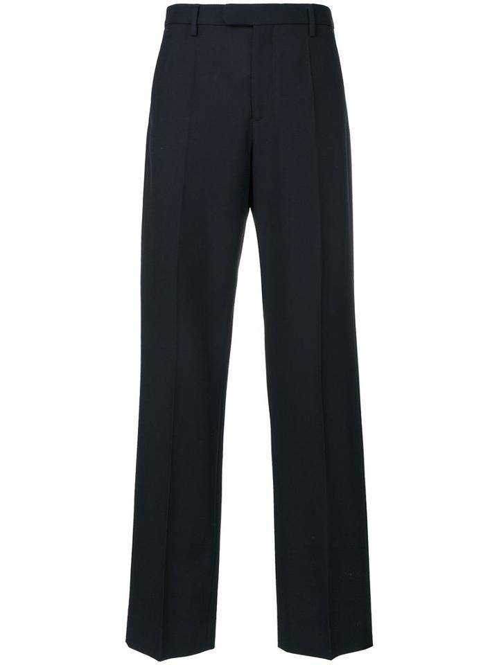 Maison Margiela - Straight Leg Tailored Trousers - Women - Cotton/virgin Wool - 44, Blue, Cotton/virgin Wool