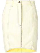 Marco De Vincenzo Embellished Trim Denim Skirt - Yellow