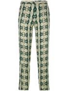 Etro Arabesque Print Trousers, Women's, Size: 38, Green, Viscose