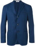 Boglioli Three Button Blazer, Men's, Size: 48, Blue, Virgin Wool/spandex/elastane/acetate/cupro
