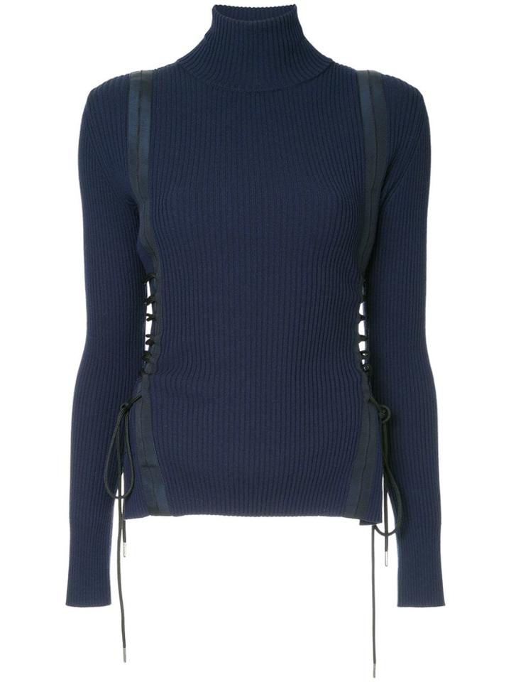 Dion Lee Lace Detail Sweater - Blue