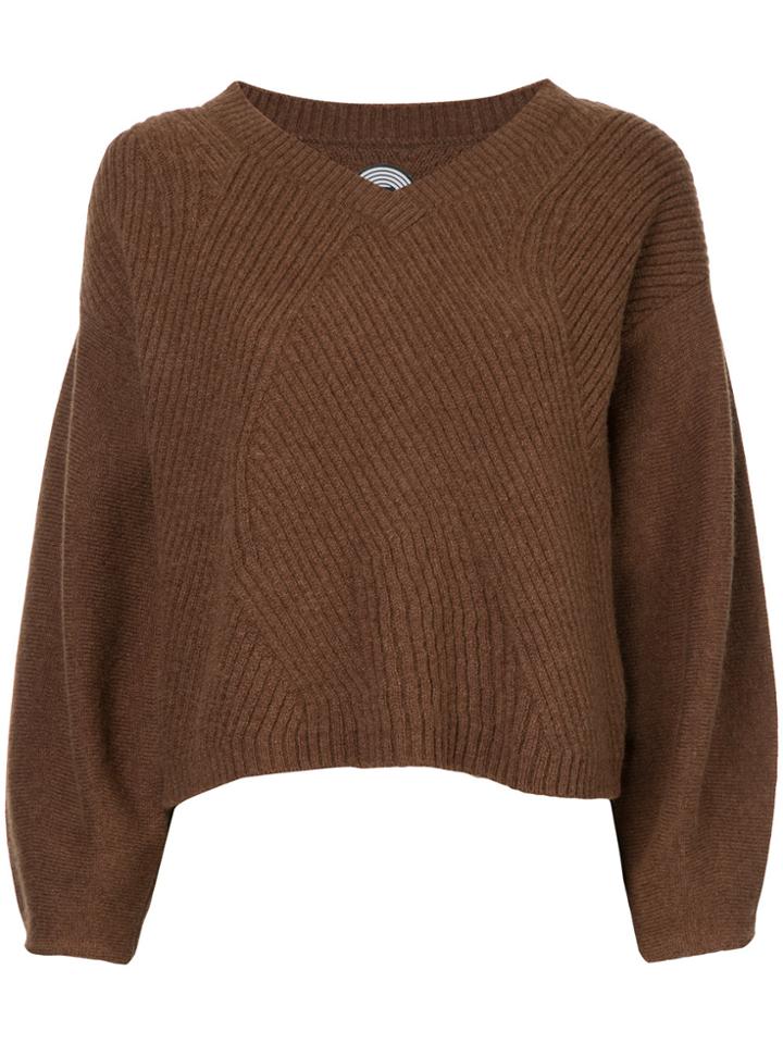 Anrealage V-neck Jumper - Brown