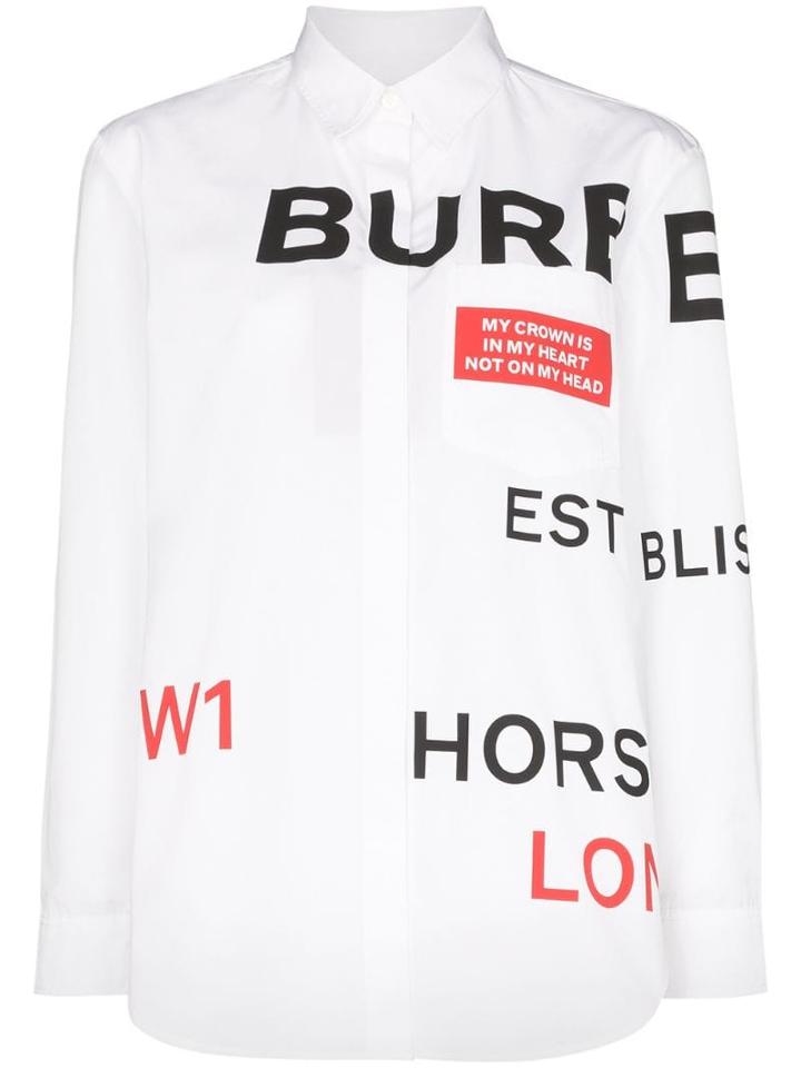 Burberry Logo Printed Shirt - White