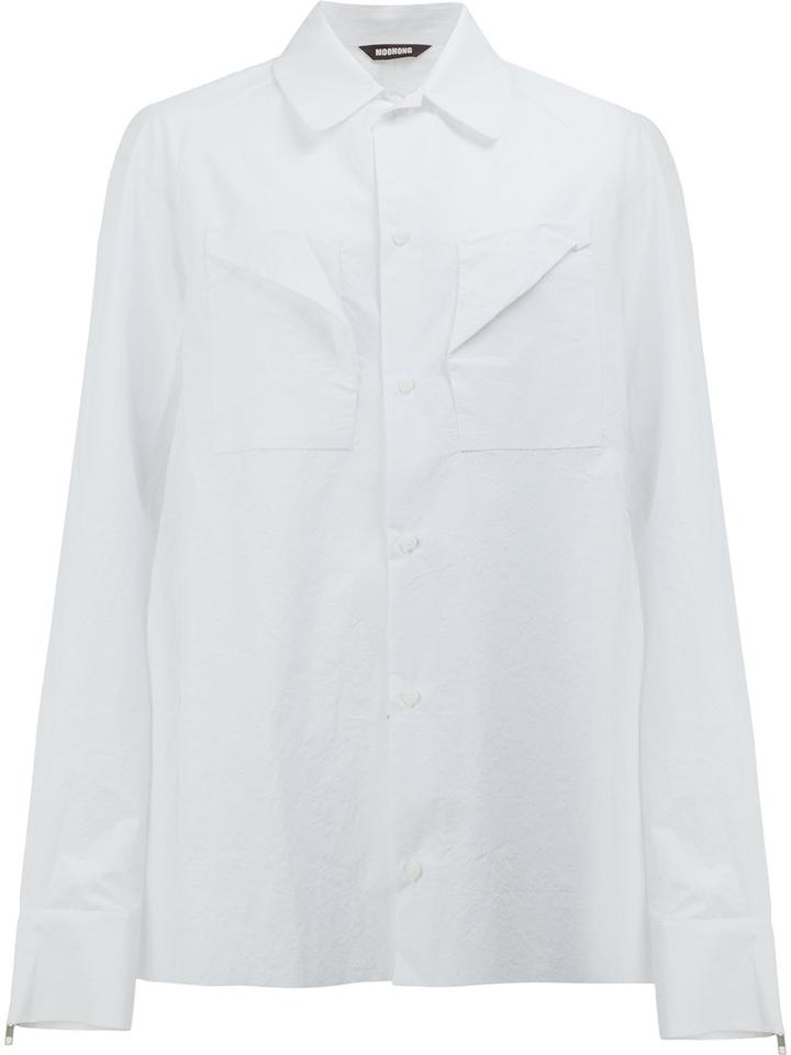 Moohong Folded Pocket Shirt, Men's, Size: 50, White, Cotton