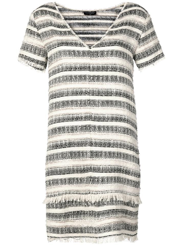 Chanel Vintage V-neck Fringe Short Dress - Nude & Neutrals