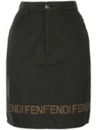 Fendi Pre-owned Logo Short Length Skirt - Black
