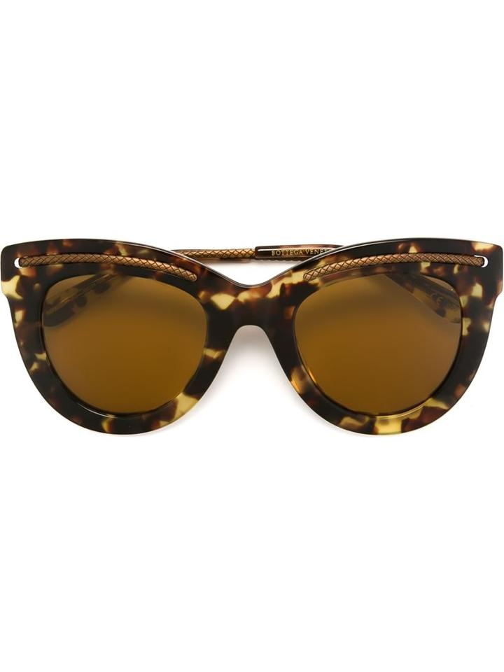 Bottega Veneta Cat Eye Frame Sunglasses, Women's, Brown, Acetate/metal Other