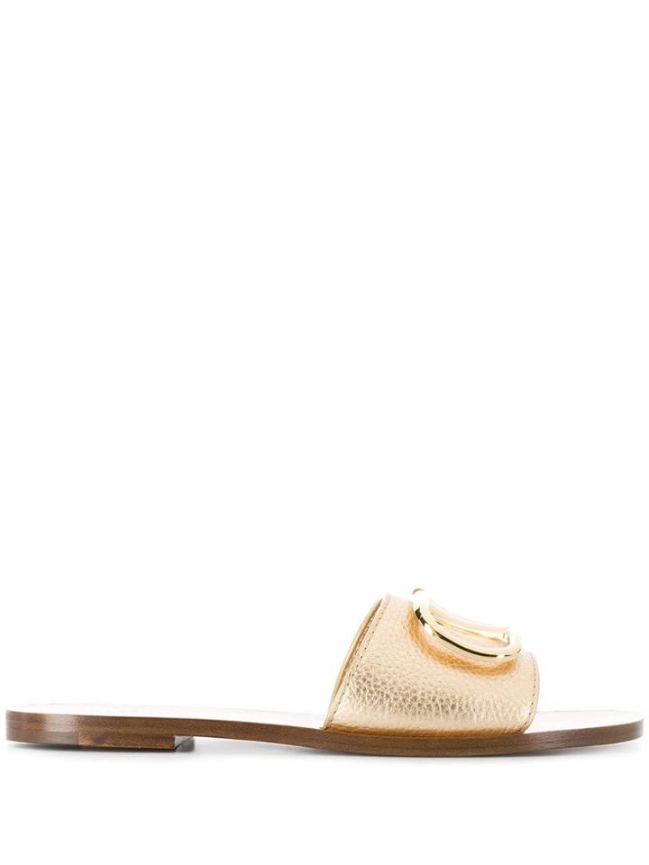 Valentino Valentino Garavani Brooch Slides - Gold