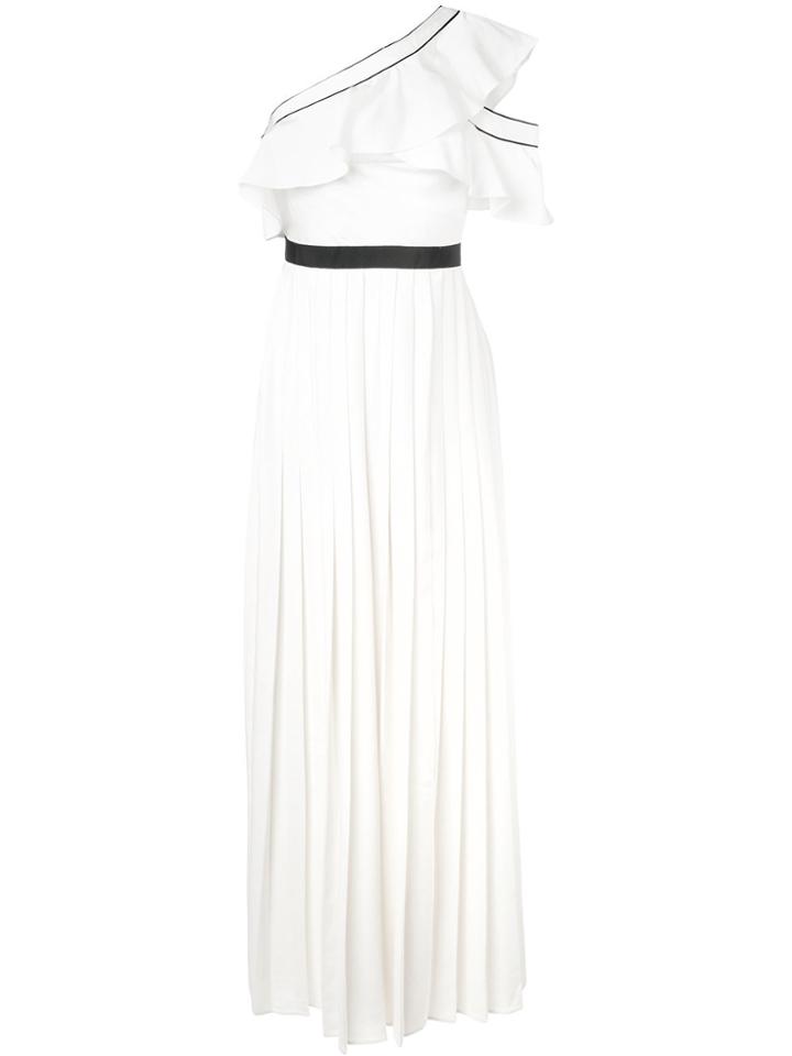 Self-portrait Asymmetric Maxi Dress - White