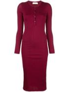 Fleur Du Mal Ribbed Knit Midi Dress - Purple