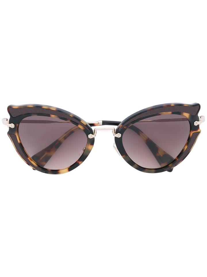 Miu Miu Eyewear Noir Cat Eye Sunglasses - Brown
