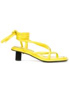 Proenza Schouler Mid Heel Wrap Sandal-capretto - Yellow