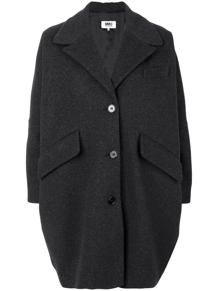 Mm6 Maison Margiela - Cocoon Coat - Women - Polyamide/viscose/wool - 42, Black, Polyamide/viscose/wool