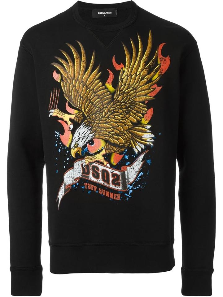 Dsquared2 Eagle Print Sweatshirt, Men's, Size: Medium, Black, Cotton