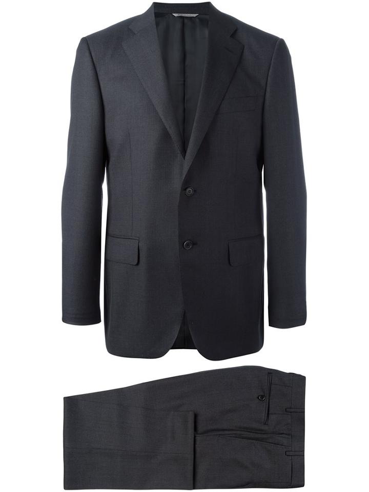 Canali Classic Two-piece Suit, Men's, Size: 48, Grey, Cupro/wool