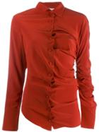 Erika Cavallini Asymmetric Draped Shirt - Red