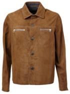 Lanvin Snap Fastening Jacket, Men's, Size: 54, Brown, Lamb Skin