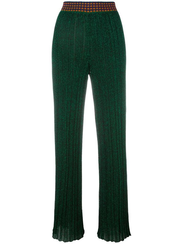 Missoni Pleated Trousers, Women's, Size: 38, Green, Polyester/cupro/viscose