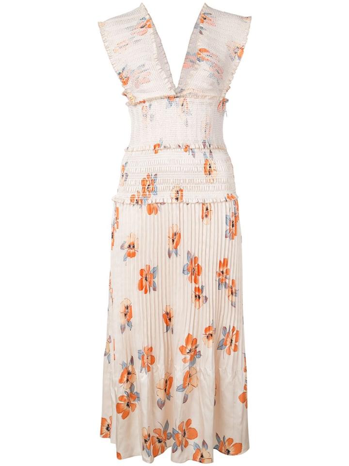 Nicholas Floral Party Dress - Neutrals