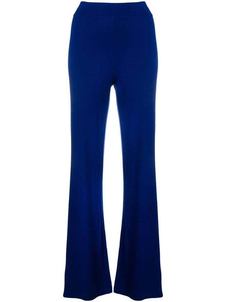 D.exterior High Waisted Flared Trousers - Blue