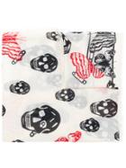 Alexander Mcqueen Butterfly And Skull Print Scarf - White