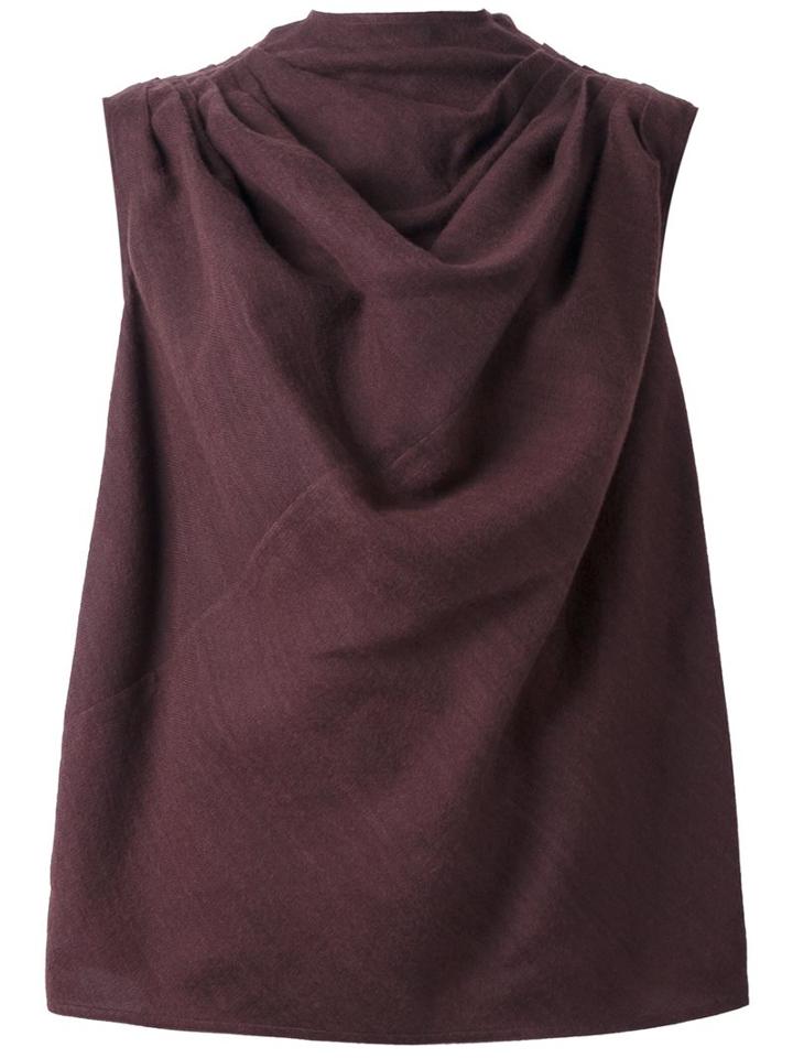 Rick Owens Draped Top, Women's, Size: 42, Brown, Silk/wool