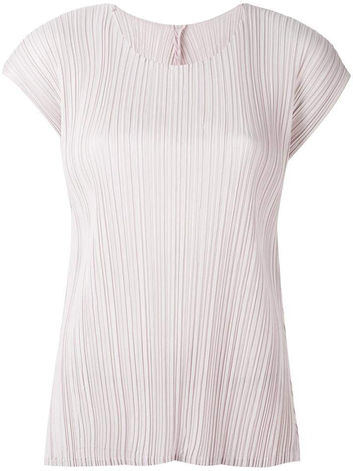 Pleats Please By Issey Miyake - Pleated Top - Women - Polyester - 3, Pink/purple, Polyester