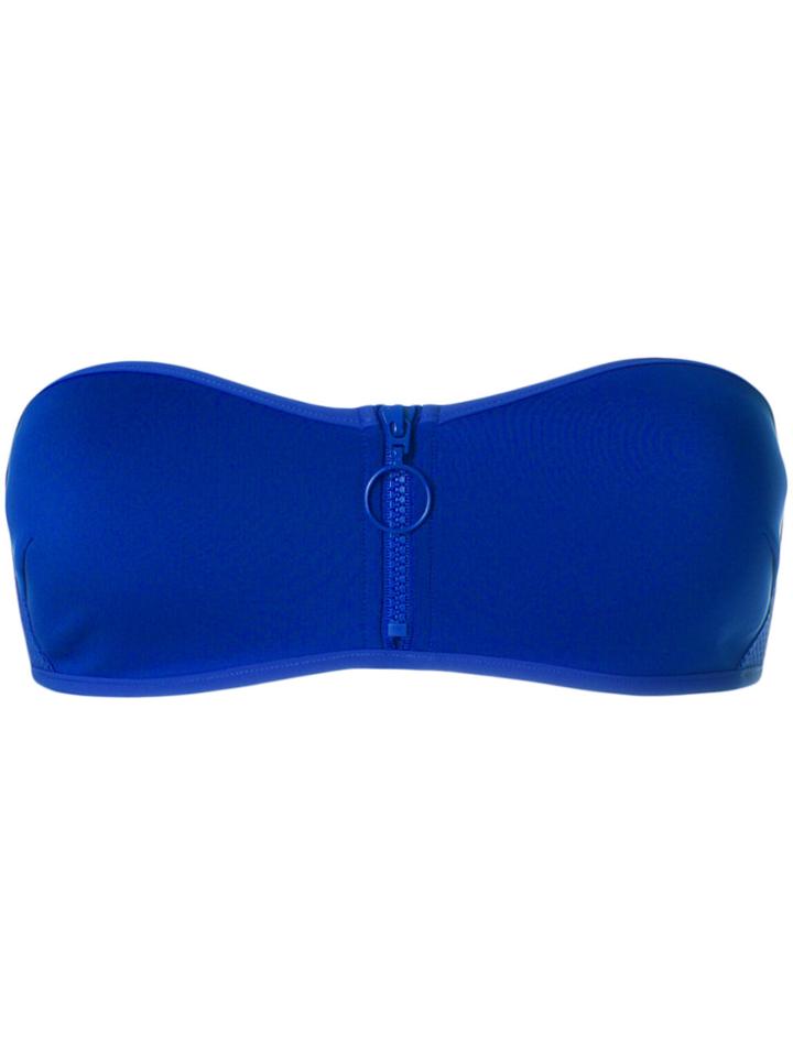 Stella Mccartney Neoprene And Mesh Bandeau Bikini Top - Blue