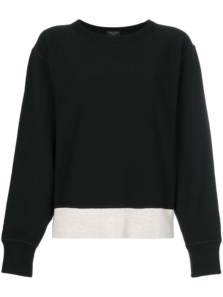 Rag & Bone Contrast Hem Jumper - Black