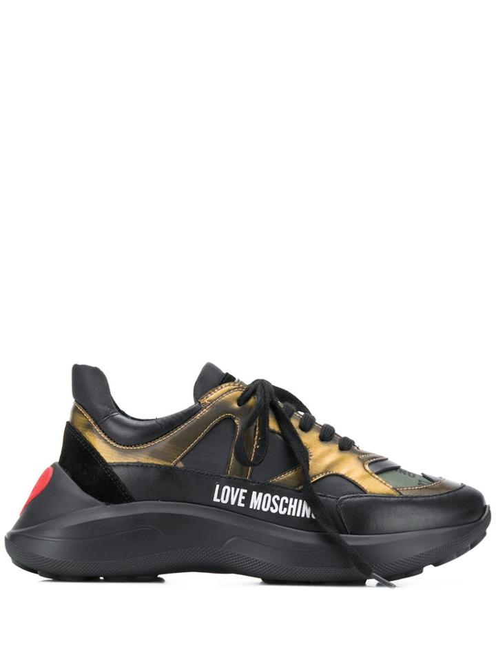 Love Moschino Logo Contrast Low-top Sneakers - Black