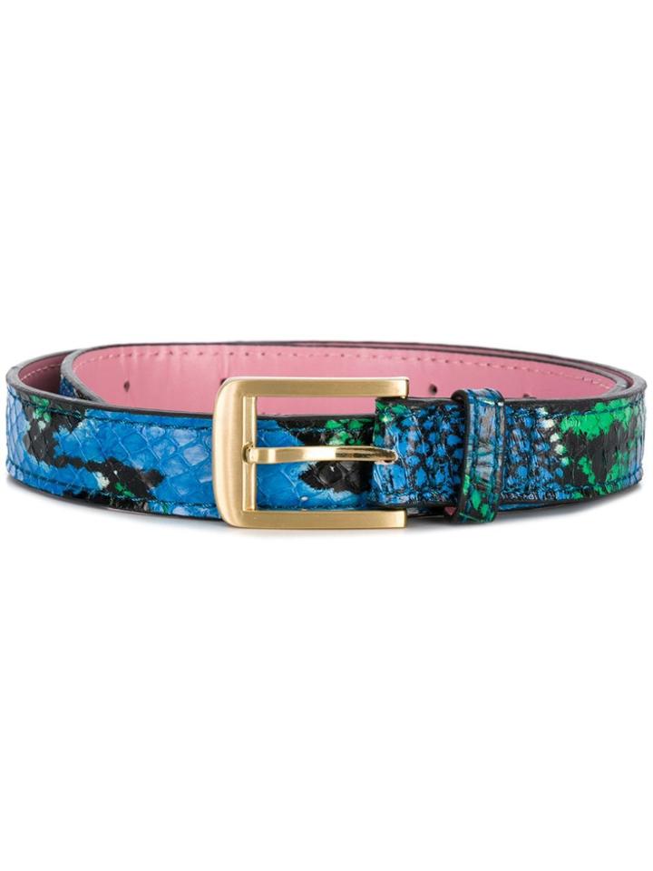 Essentiel Antwerp Snakeskin-effect Belt - Blue