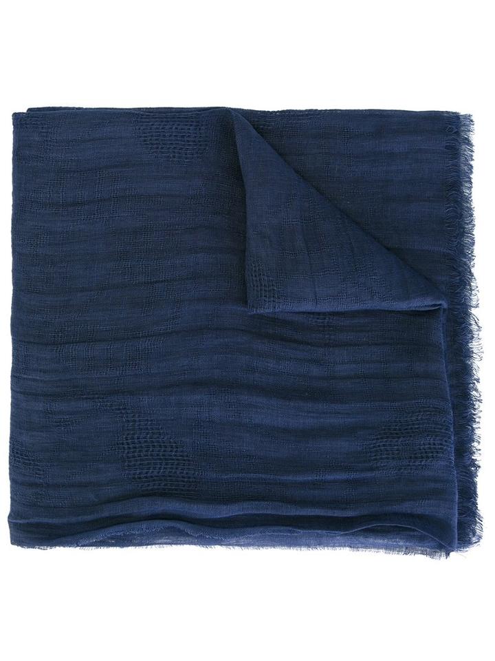 Fashion Clinic Timeless Frayed Edge Scarf, Men's, Blue, Linen/flax