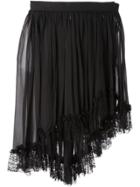 Yves Saint Laurent Vintage Asymmetric Chiffon Skirt - Black