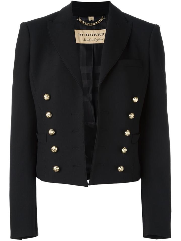 Burberry Double Breasted Cropped Fitted Jacket