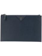 Prada Saffiano Pouch - Blue