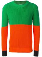 J.w.anderson Colourblock Sweater, Men's, Size: 46, Green, Cotton