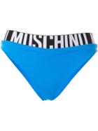 Moschino Logo Branded Bikini Bottoms - Blue